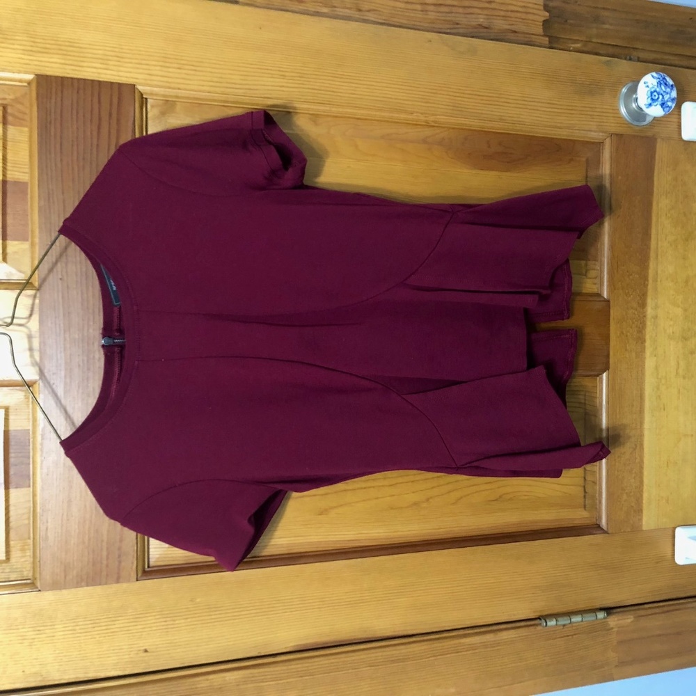 Burgundy Peplum Shirt
